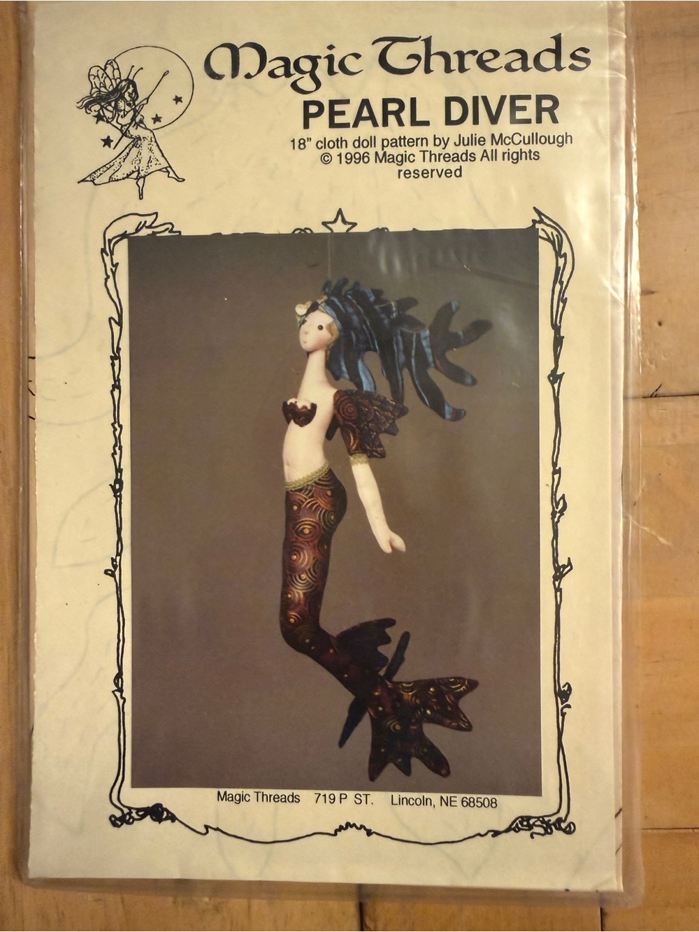 Magic Threads Pearl Diver Mermaid Doll Pattern Julie McCullough UNCUT 18”